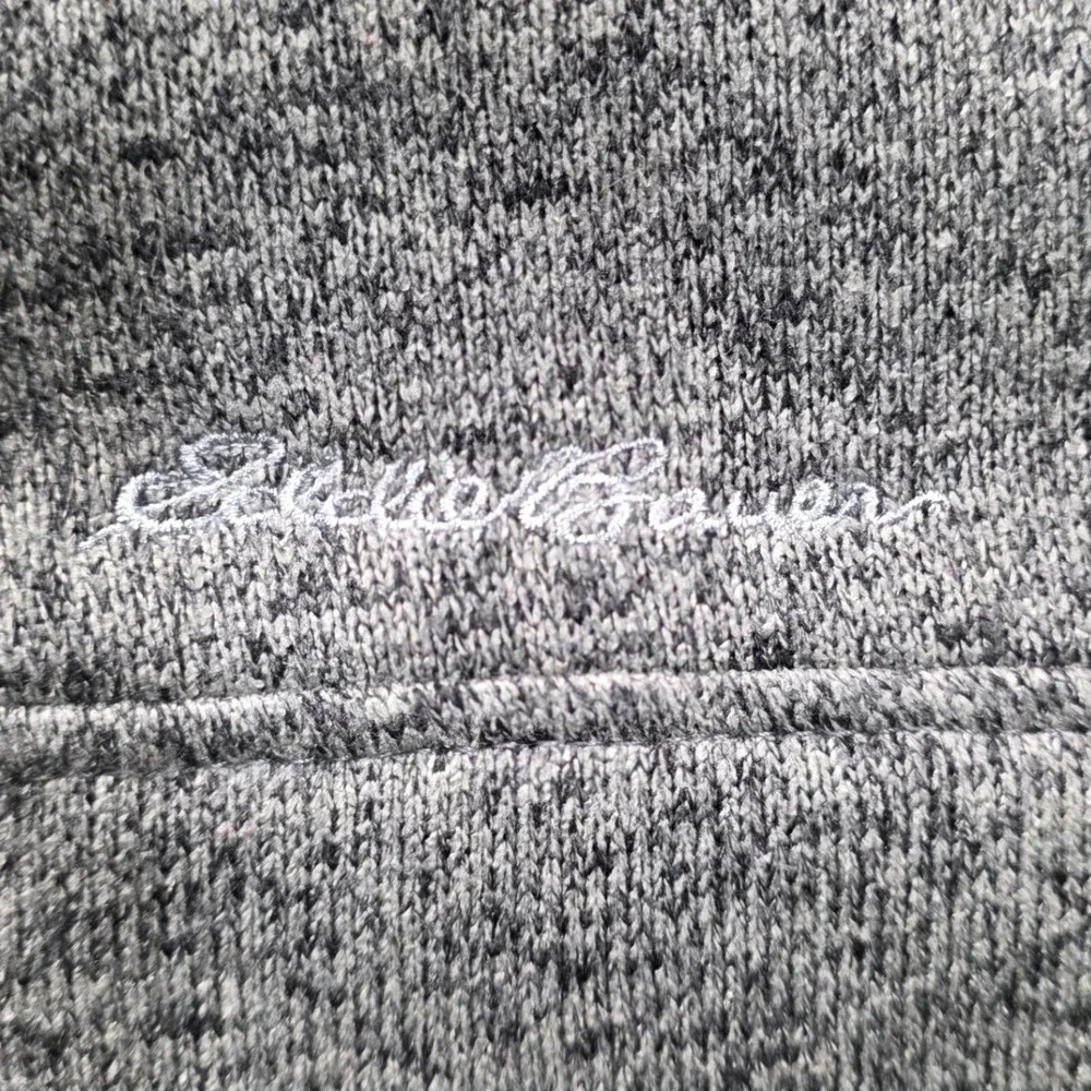 Eddie Bauer Mens Medium Quarter Snap Pullover Heather Gray Marled Fleece Sweater
